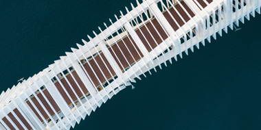 Bird’s eye view of blonde rower