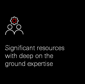 Significant resources with deep on the ground expertis